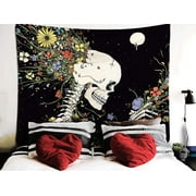 Skull Tapestry Aesthetic Trippy Tapestry wall hanging Room Decor Hippie Wall Tapestry for Bedroom Aesthetic (50 X 60 inches)
