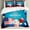 Blue Red and Pearl, variant on Nature Duvet Cover Set, Mist Forest Scenery with Tree Tops at Sunset Woodland Rural Landscape, Decorative 3 Piece Bedding Set with 2 Pillow Shams, Calking Size, Hunter and Green, by Ambesonne