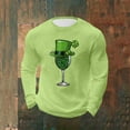 thumbnail image 5 of VBTAPA Men's St Patrick's Day T-Shirt Shamrock Clover Print Long Sleeve Waffle Shirts Funny Irish Green Lucky Charms Graphic Tees Green M, 5 of 6