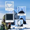thumbnail image 6 of Outsunny 4 Person Ice Fishing Shelter with Padded Walls, Thermal Waterproof Portable Pop Up Ice Tent with 2 Doors, Light Blue, 6 of 9
