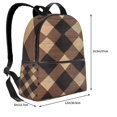 thumbnail image 3 of Lightweight Backpack With Adjustable Shoulder Strap Empty Bag Upright 12×14.5in For Weekend Holiday Travel Hiking Argyle Plaid Brown_4, 3 of 5
