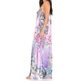 thumbnail image 4 of Sakkas Sofia Women's Spaghetti Strap V-neck Floral Print Summer Casual Maxi Dress - 423 - One Size, 4 of 5