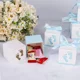 thumbnail image 3 of Caja de regalo de papel para dulces, decoración de caja de ceremonia de fiesta de cumpleaños, baby shower, bautizo, comunión, Navidad (50 unidades, azul) JAMW Sencillez, 3 of 5