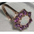thumbnail image 3 of LBG British Made 10k Rose Gold Natural Opal & Amethyst Womens Statement Ring - 33 size options - Size 5, 3 of 5