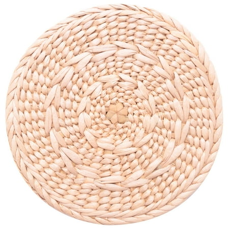 

4 Pcs Natural Weave Placemats Round Braided Rattan Tablemats For Coasters Pots Pans & Teapots Natural Wooden Heat Resistant Mats 7.9 In