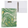 thumbnail image 2 of joogoo Marble Green Hardcover 3 Ring Binder 1.5" Round Rings Interior Pockets Binders Organizer 2 Pack, 2 of 9