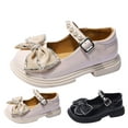 thumbnail image 4 of Otqutp Soft Sole Flower Girls Shoes Fashion Spring Summer Children Casual Shoes Girls Leather Shoes Dress Shoes Thick Sole Pearl Sequins Bowknot Solid Color Buckle, 4 of 7