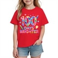 thumbnail image 1 of Camisetas de Manga Corta Linda con Impresión Gráfica Linda para la Temporada Escolar de las Niñas Camisetas de Manga Corta para el Juego Casual Y los Trajes Familiares, 1 of 9