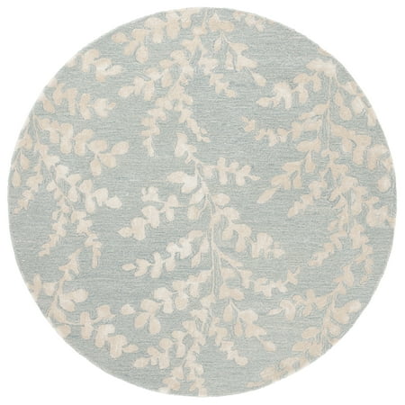 SAFAVIEH Glamour Skyler Floral Area Rug, Blue/Beige, 6' x 6' Round