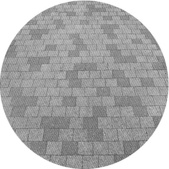 Ahgly Company Machine Washable Indoor Round Transitional Gray Cloud Gray Area Rugs, 8' Round