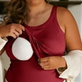 thumbnail image 2 of Rvasteizo Womens Summer V Neck Tank Top Solid Color Plus Size Ribbed Fabric Built In Bra Pad Free Casual Top, 2 of 5