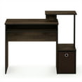 thumbnail image 3 of Furinno Econ Multipurpose Home Office Computer Writing Desk w/Bin, Columbia Walnut/Dark Brown, 12095CWN/DBR, 3 of 4