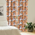 thumbnail image 2 of Ambesonne Floral Curtains, Retro Roses on Pink Backdrop, Pair of 28"x95", Ginger Sea Blue Rose, 2 of 5