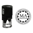 thumbnail image 1 of Printtoo Round Custom Address Return Self Inking Rubber Stamp Personalized Initial Monogram Stamper-Black, 1 of 4