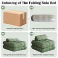 thumbnail image 7 of Erinnyees Foldable Futon Sofa Bed Single Size, Portable Sleeper Chair, Floor Mattress & Lounge Couch, Includes Pillow for Living Room, Bedroom, Apartmen, Green, 7 of 7