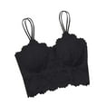 thumbnail image 4 of WCMZJ Lace Bras for Women Padded No Underwire Bra Camisole Fashion Deep V Neck Wireless Halter Crop Top Sheer Bralette, 4 of 8