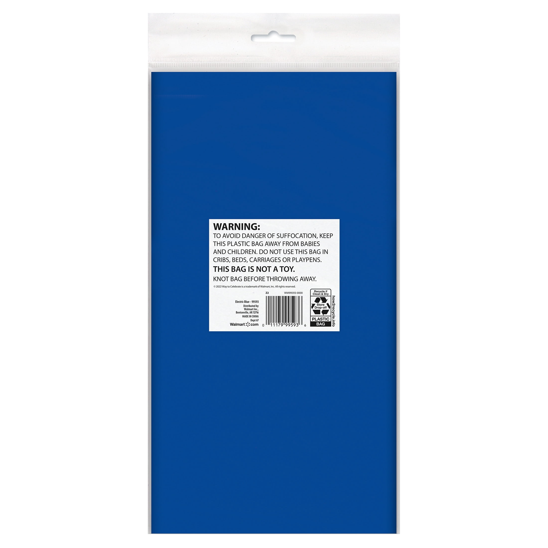 3 Count 54 IN x 108IN Blue Rectangular Plastic Table Covers by Way To Celebrate