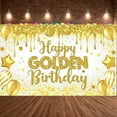 thumbnail image 3 of Glittery Happy Golden Birthday Banner Star-themed Golden Birthday Banner Balloon Decorated Dripping Design Celebration Banner for Birthday Party Anniversary Celebration Indoor Decoration, 3 of 9