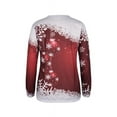 thumbnail image 4 of Gvmfive Women Christmas Print Casual Tops Long Sleeve Shirt Blouse, 4 of 6