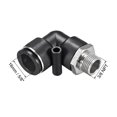 thumbnail image 2 of Conector de tubo de empuje, codo macho de 16mm OD x rosca de 3/8 NPT, ajuste de bloqueo neumático, 2 of 3