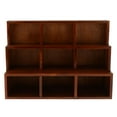 9 Desktop Wooden Storage Shelf Bookcase Bookshelf Cubby Organizer Brown