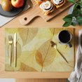 thumbnail image 2 of Yellow Leaves Placemats Set of 8 Botanical Fall Foliage Farmhouse Retro Plants Place Mats Indoor Wipeable Table Mats Washable Cloth Dining Table Placemats for Kitchen Holiday Party Decor 13x19 Inch, 2 of 9