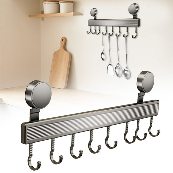 Kitchen Utensil Hooks with Suction Cup,Suction Cup Kitchen Organizer No Drill Tool Installation Holds Up To 20kg For Towels Utensils Decor On Tiles Glass & Smooth 8 Hooks