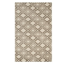 EORC Beige Handmade Wool Contemporary Raga Rug, 5' x 8'