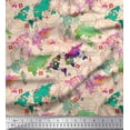 thumbnail image 1 of Soimoi White Rayon Crepe Fabric Stamp & World Map Print Fabric by Yard 46 Inch Wide, 1 of 3
