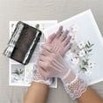 thumbnail image 5 of Evening Party Accessory Hollow Out Sexy Wedding Mesh Fishnet Gloves Bride Mittens Full Finger Gloves Lace Gloves WHITE2, 5 of 7