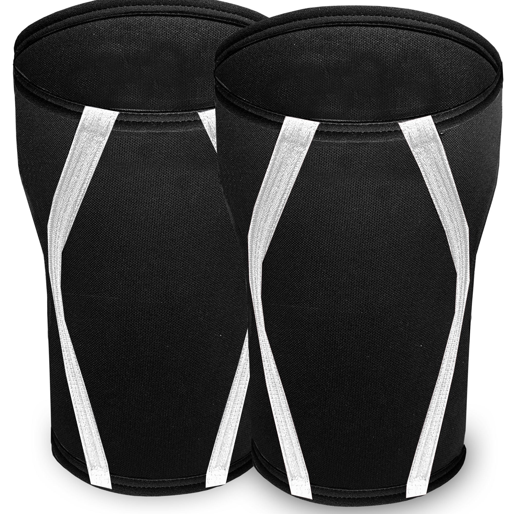 IBRO Premium 7MM Knee Sleeves (Pair) for Weightlifting & Powerlifting, Ultimate Compression Support & Injury Prevention - Squats, Deadlifts - for Men & Women, 1 Year Warranty, BlackWhite XXL