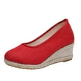 thumbnail image 1 of Bmisegm Sandales à Enfiler pour Femmes, Chaussures de Plage, Bout Rond, Été, Respirantes, Mode, Compensées, Bout Confortable, Sandales pour Femmes, Chaussures Décontractées pour Femmes, Rouge 39, 1 of 8