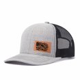 thumbnail image 3 of Fishing-themed leather patch Leather Patch Embroidered Color Block Trucker Hat Unisex Adjustable Cotton Breathable Fashion Cap for Travel Daily Wear, 3 of 10
