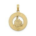 thumbnail image 4 of 14k Yellow Gold Block Island Pendant with Landmark Design, Circular Nautical Charm for Women or Unisex, Coastal Rhode Island Souvenir Necklace, 4 of 6
