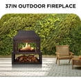 thumbnail image 2 of 37in Outdoor Wood Burning Fireplace,2-in-1 Large Fire Pit,Durable Rectangular Freestanding Metal Fire Pit with Firewood Racks and Fire Poker, Ideal for Patio, Garden and Backyard, 2 of 7