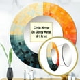 thumbnail image 3 of Designart "Sleek Serenity Mid Century wall art" Abstract Rund Mirror For Wall Decor - Large Coral Round Print Mirror - Round Mid-Century Mirror - Wall Mounted Round Large Mirror - 36" x 36", 3 of 6