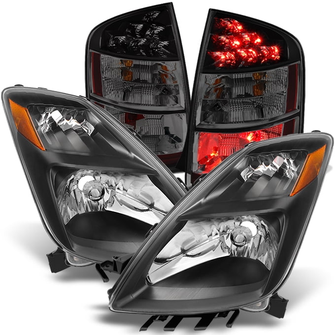 Fits 2004 2005 Toyota Prius Halogen Black Headlight+Smoke Tail Lights