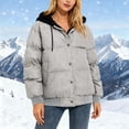 thumbnail image 2 of Sexlip Womens Puffer Jacket Winter Warm Coats Hooded Quilted Jackets with Double Pockets Casual Fashionable Parkas Gray XL, 2 of 6