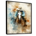 thumbnail image 2 of Designart "Saddlebound Cowboys with Horses" People Framed Wall Art - Southwestern Blue Cowboys Entryway Framed Wall Art Print, 2 of 6