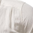 thumbnail image 3 of Mens 100% Cotton Oxford Shirt Long Sleeve formal Cuba Dress Shirts for Men Button Down Work Casual Shirt Size 2XL Beige, 3 of 6