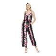thumbnail image 1 of Femmes Hawaïenne Sangle V avec Poches Combinaison en Hibiscus Noir Rose Vigne M, 1 of 5