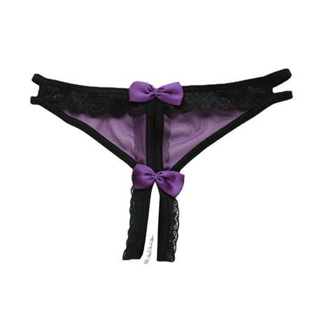 

Gubotare Women Panties Cotton Womens Underpants Comfort Panties Low Rise Soft T Back G String Panties Purple One Size