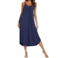 thumbnail image 3 of Taqqpue Plus Size Cotton Nightgowns for Women Long Sleep Dress Soft Sleepwear Tank Dress Women Spaghetti Strap Night Gowns Sleeveless Sleep Shirts, 3 of 8