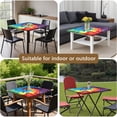 thumbnail image 5 of Colorful Rainbow Tie Dye Spiral Pattern Square Fitted Tablecloth with Elastic Edge,Square Table Cover,Washable Elastic Table Cover for Home Kitchen Party Decor 36"x36", 5 of 6