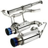 Spec-D Tuning MFCAT3-WRX084T-SD Catback Exhaust System Dual Burnt Tip for 08 to 14 Subaru WRX, 28 x 11 x 45.75 in.