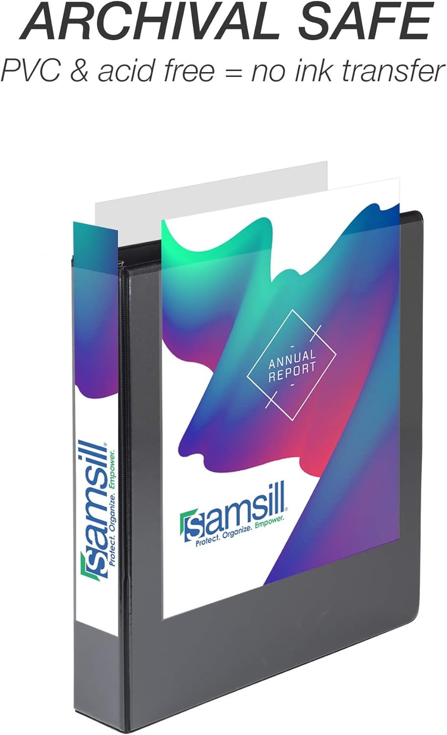 Samsill Durable 1.5 Inch Binder - - D Ring Binder - Customizable Clear View Binder - Black - 4 Pack -Each Holds 350 Pages