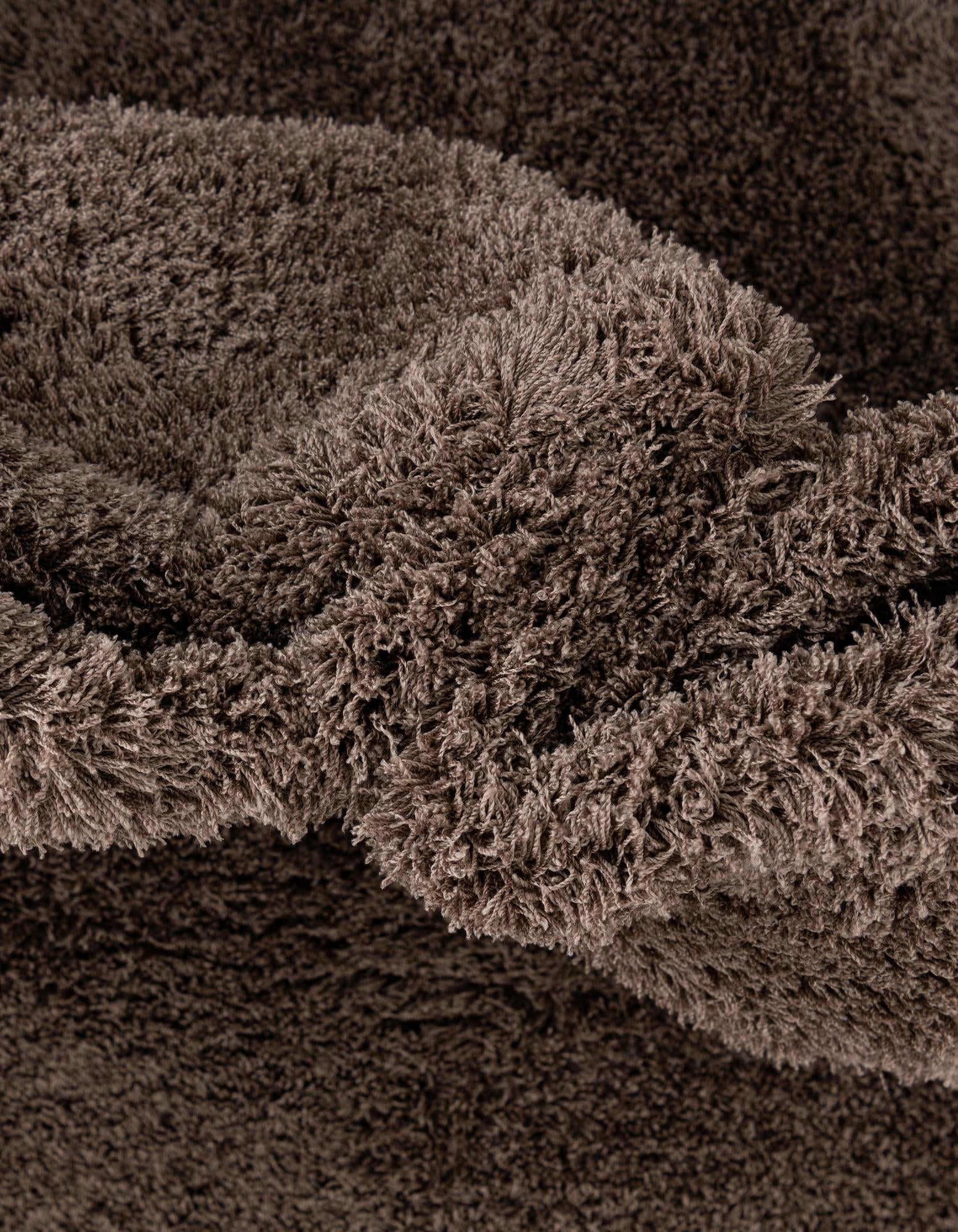 Unique Loom Studio Solid Shag Collection Area Rug - Sky (2' x 6' 9" Runner Brown)