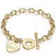 thumbnail image 1 of Pulseras de acero inoxidable con forma de corazón para mujer, regalo de fiesta, pulseras de moda con dijes, joyería con texto grabado., 1 of 5
