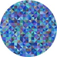 thumbnail image 1 of Ahgly Company Indoor Round Patterned Butterfly Blue Area Rugs, 5' Round, 1 of 6
