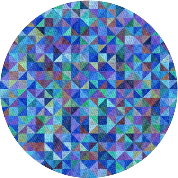 Ahgly Company Indoor Round Patterned Butterfly Blue Area Rugs, 5' Round